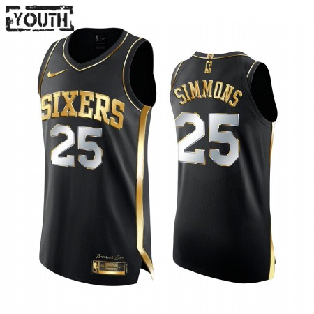 Kinder NBA Philadelphia 76ers Trikot Ben Simmons 25 2020-21 Schwarz Golden Edition Swingman